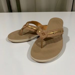 Sperry Women's Seabrook Wave Linen/Gold Sandals